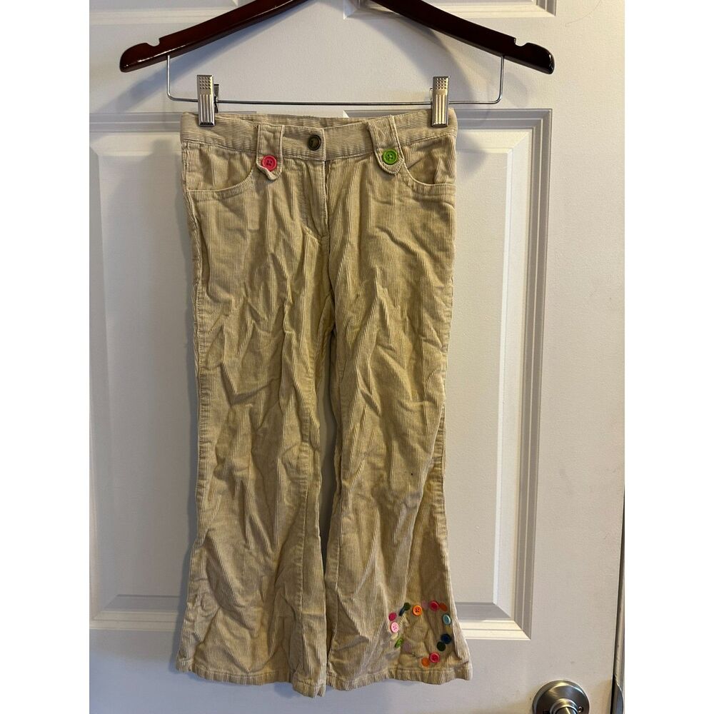 Gymboree Tan Corduroy Pants Colorful Button Detail Girl Size 5
